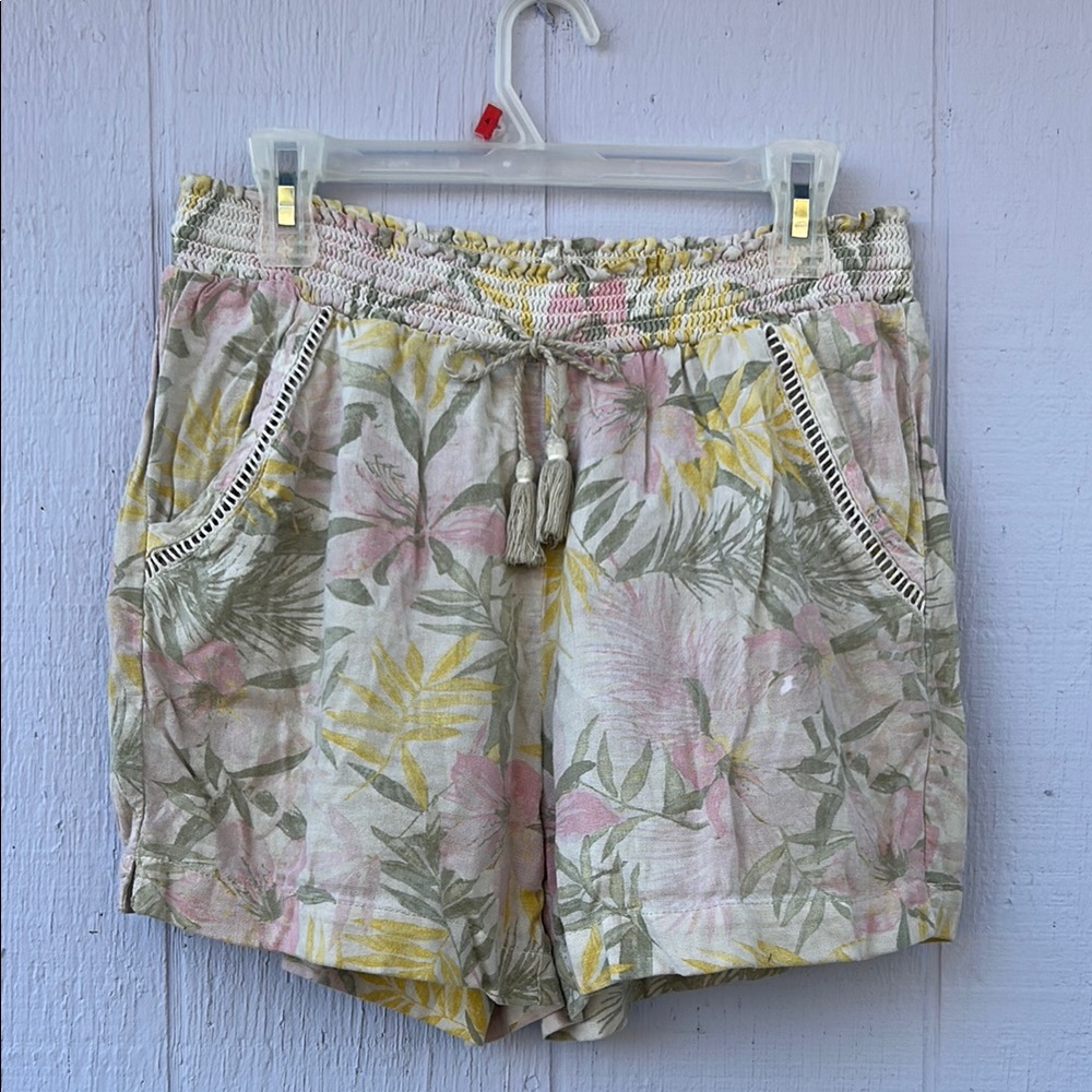 Briggs Floral Print Linen Women Shorts